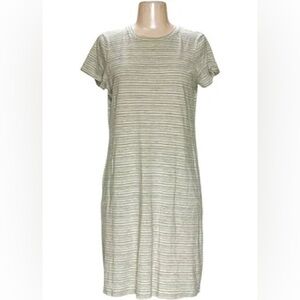 J Jill Pure Jill Green Stripe Short Sleeve Dress Size M